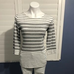 Tommy Hilfiger Grey and White Top